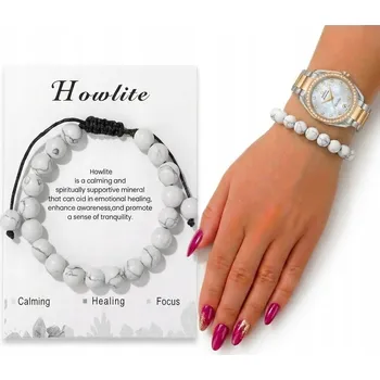Náramek Nastavitelný náramek z Kamienia Naturalnego Howlit – Amulet klidu