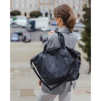 Kabelka Marco Mazzini Černá dámská kožená shopper kabelka (v257a) Velikost: ONE SIZE