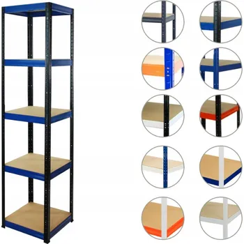 Dílenský regál Kovový skladový regál Wamar 180 x 35 x 35 cm, nosnost až 175 kg na polici