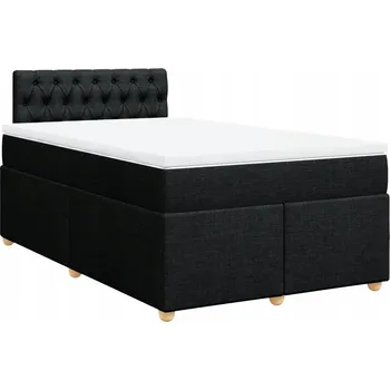 Postel Čalouněná jednolůžková postel VidaXL 120x200 cm černá