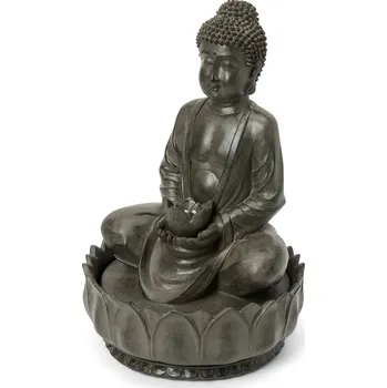 Zahradní dekorace 700040 - Tchibo - Zahradní fontána Buddha - barva: šedá