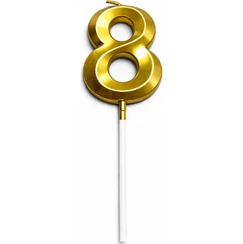 Dortová svíčka Dortová svíčka zlatá č.8