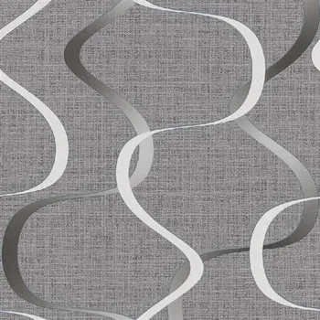 Tapeta Vliesové tapety vlnovky šedo-bílé na šedém podkladu 10244-15