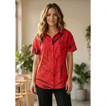 Dámská košile premium ALTISPORT VOJ/ALW049KOS01 ČERNOČERVENÁ XXXL