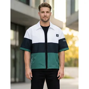 Pánská košile Pánská košile premium ALTISPORT VOJ/ALM051KOS01 BÍLOZELENÁ XXXL