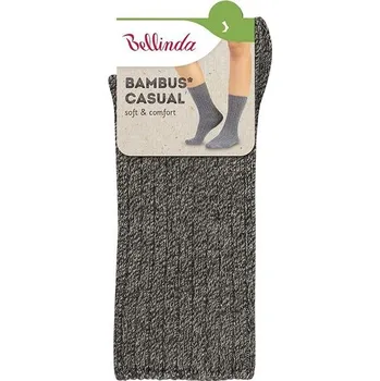 Dámské oblečení Bellinda BAMBUS CASUAL SOCKS - Zimní bambusové ponožky - BE491023 šedý melír 35 - 38