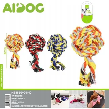 Hračka pro psa Bavlněný míček s provázkem pro zvířata 6,5 cm