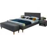 Čalouněná postel Azurro Velvet 140x200 šedá