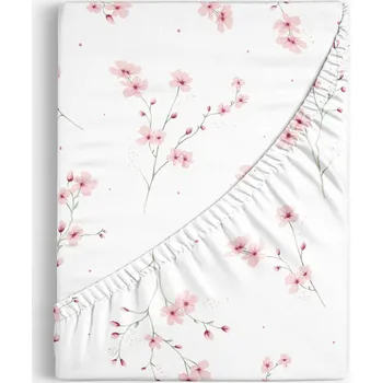 Prostěradlo Bavlněné napínací prostěradlo - Kvetoucí sakury 120 x 200 cm
