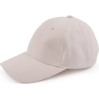 Kšiltovka Bavlněná kšiltovka unisex vhodná k dozdobení, střední, 2 béžová světlá