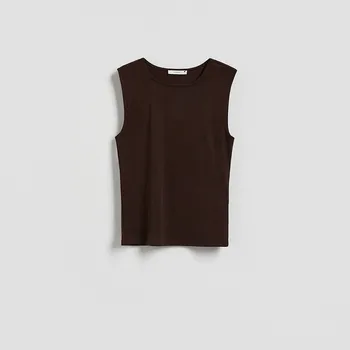 Reserved - Top s viskózou - tmavě hnědá - 317HT-89X - 317HT-89X-XS