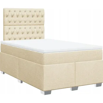 Postel Čalouněná jednolůžková postel VidaXL 120x200 cm, béžové odstíny