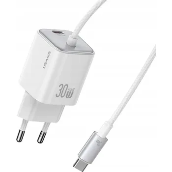 Síťová nabíječka USAMS JC Series 30W GaN Mini Rychlonabíječka 2xUSB-C bílá