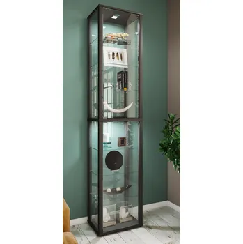 Komoda VCM Stojací vitrína Kavisa XL, černá 487166