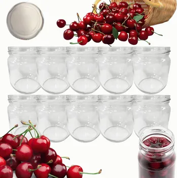 Sklenice Sklenice 425ml na džemy, džemy klobásy, paštiky, 10 kusů , 82mm PZH