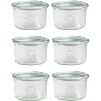 Sklenice DEKORATIVNÍ Sklenice WECK 6 Ks / žáruvzdorná zavařovací sklenice 200 Ml