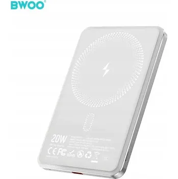 Powerbanka BWOO P79 ultratenká powerbanka 5000mAh s magnetickým nabíjením světle šedá