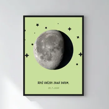 Plakát Personalizovaný magický fotoobraz v rámu - 30x40 - měsíční fáze