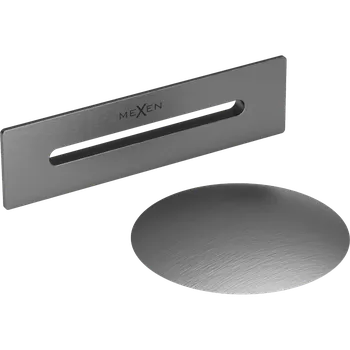 sítko a zátka do dřezu Mexen Mexen, odtoková zátka typu ClickClack a krytka pro přepad, grafitová matná, 5100-66