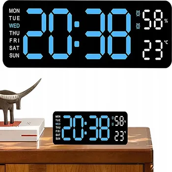 Hodiny Budík Renew Force vícebarevný moderní digitální s teploměrem