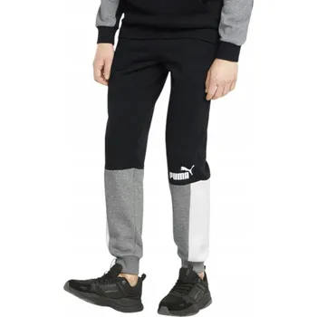 PUMA PÁNSKÉ TEPLÁKY ESS+ BLOCK SWEATPANTS ČERNÉ vel. L