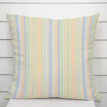 Povlak na polštářek Bavlněný povlak na polštář Sandra SA-734 Pastelově barevné proužky 50 x 60 cm