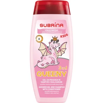 Sprchový gel Dětský sprchový gel a šampon s kondicionérem 3v1 Subrina Queeny - 250 ml + dárek zdarma