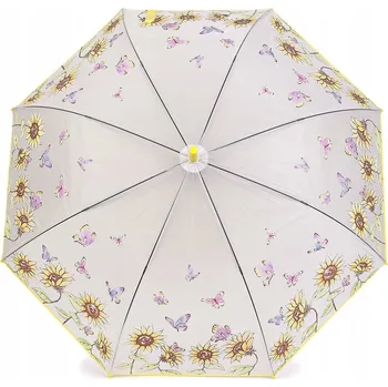 Deštník Dětský deštník průhledný automatický s motivem slunečnic