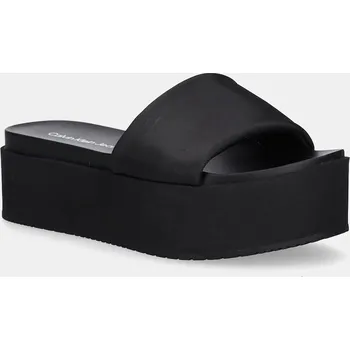 Pánské pantofle Pantofle Calvin Klein Jeans FLATFORM SANDAL SLIDE IN NYLON YW0YW01791 černá 99X, EUR 41