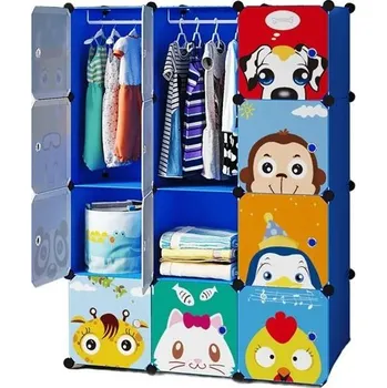 Ložnice Modulární šatní skříň, 12 modulů, modrá HÖGLER