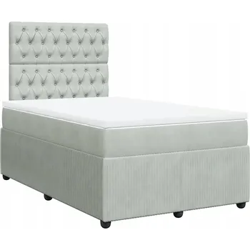 Postel Čalouněná jednolůžková postel VidaXL 120x190 cm, odstíny šedé