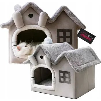 Pelíšek pro psa Domeček pelíšek , bouda, měkká plyšová kotec pro kočky a psy, pohodlná