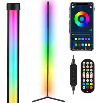 Stojací lampa ROHOVÁ STOJACÍ LAMPA RGB 72 LED DÁLKOVÝ OVLADAČ APLIKACE 126cm