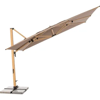 Slunečník Doppler ALU WOOD XL 4x3 m - výkyvný zahradní slunečník s boční tyčí