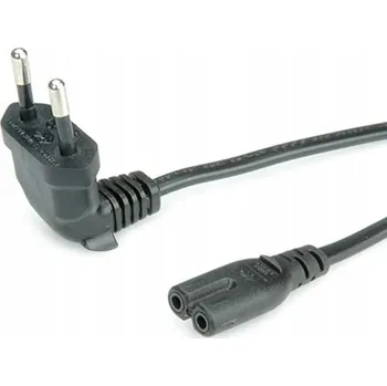 Napájecí kabel Napájecí kabel Euro 2-pin úhlový černý 1,8m