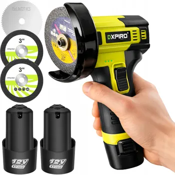 úhlová bruska ÚHLOVÁ BRUSKA AKUMULÁTOROVÁ S KARTÁČOVÝM MOTOREM MINI GUMOVÁ 2x AKU 3x KOTOUČ FLEX