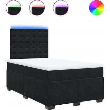 Postel Čalouněná jednolůžková postel VidaXL 120x200 cm černá