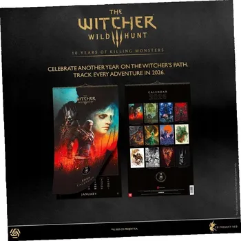Kalendář Filmový, herní, knižní, komiksový kalendář A2 Zaklínač 2026