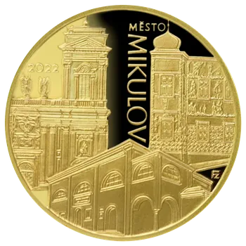 Česká mincovna - Zlatá mince 5000 Kč Městská památková rezervace Mikulov 2022 proof - 15.549999237060547 g
