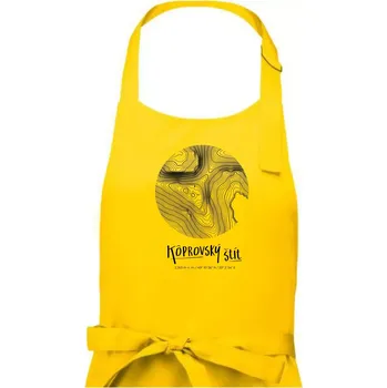 Kuchyňská zástěra Kôprovský štít - vrstevnice v kruhu - Pánská zástěra na vaření - Univerzální velikost ( Žlutá )
