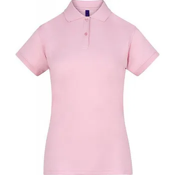 Dámské tričko Henbury Dámská polokošile Coolplus s pleteným límcem Barva: růžová světlá, Velikost: M W476