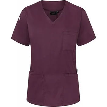 Dámská košile Karlowsky Dámská základní tunika s výstřihem do V a krátkými rukávy Barva: Vínová, Velikost: L KY138