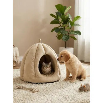 Pelíšek pro psa Sinsay - Uzavřený pelíšek pro zvířata - béžová - 273IV-02X - 273IV-02X-ONE