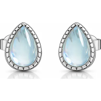 Náušnice Stříbrné náušnice kapky s měsíčním kamenem Susana