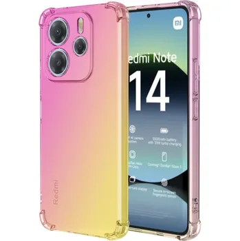 Pouzdro na mobilní telefon Kryt Xiaomi Redmi Note 14 Shock duhový růžovo-žlutý (obal neboli pouzdro na Xiaomi Redmi Note 14)