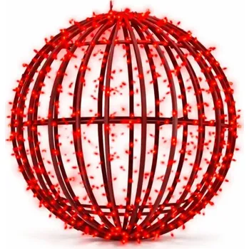 Svatební dekorace 3D LED světelná koule, pr. 40 cm, červená