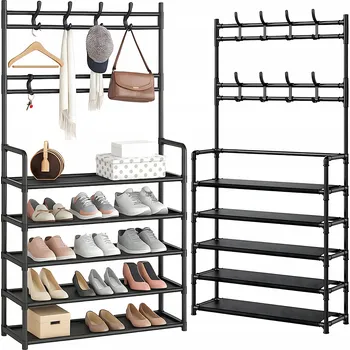 Věšák Stojanový věšák plastový Real Garden černý