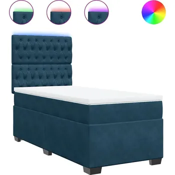 Postel Čalouněná jednolůžková postel VidaXL 80x200 cm, odstíny modré