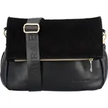 Dámská crossbody kabelka s klopou, LB Aleta, černá semišová