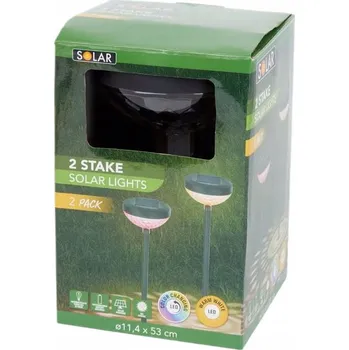 Venkovní osvětlení Solární zatloukací Solar Solární lampa černá 53 cm 2 ks